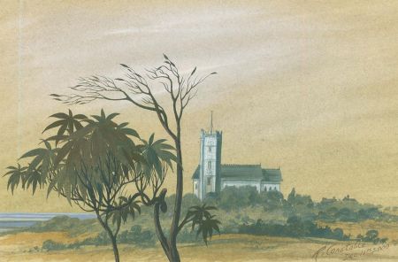 Richard Constable (1932-2016) - 2000 Gouache, Church in a Landscape
