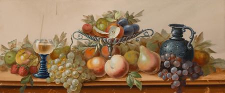P. Reinert - 20th Century Gouache, Fruit and Chalices