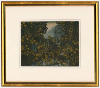 Balinese School 20th Century Watercolour - Jungle Landscape with Figures