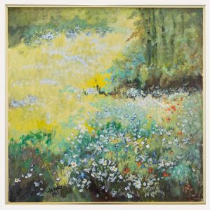 Betty Waskett - Framed Contemporary Acrylic, Flower Meadow