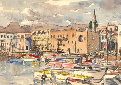 20th Century Watercolour - Harbourside Apartments