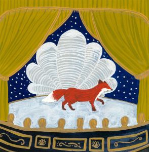 Jemma Jamie - Contemporary Gouache, Fox On Stage