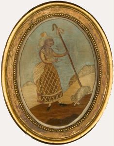 18th Century Silkwork - Little Bo Peep & Her Sheep