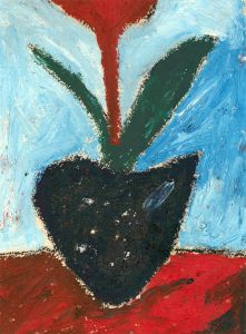 Ben Carrivick - Contemporary Oil, Flower on a Red Table