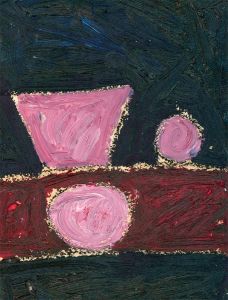 Ben Carrivick - Contemporary Oil, Abstract Pink Forms