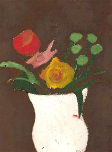 Ben Carrivick - Contemporary Oil, Flowers in a White Vase