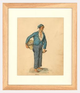 Italian School 19th Century Watercolour - The Street Seller
