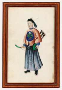 Framed 19th Century Watercolour - Study of a Archer