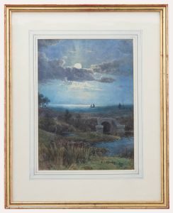 Benjamin John Ottewell (1847-1937) - 1899 Watercolour, Estuary at Dusk