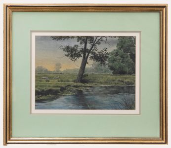 Simon Turvey SWLA (b.1957) - Framed Watercolour, Badgers Going to Drink