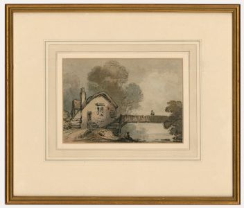 Framed 18th Century Watercolour - River Cottage
