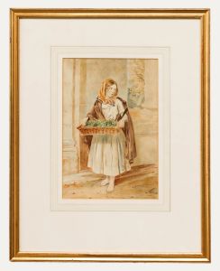 Framed Late 19th Century Watercolour - The Watercress Seller