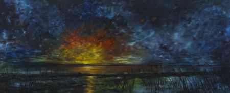 Contemporary Oil - Estuary at Sunset