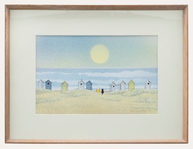 Tina Cole  - 1983 Watercolour, By the Beach Huts