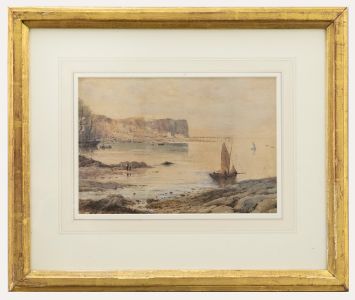 Albert - Late 19th Century Watercolour, A Serene Beach Sunset