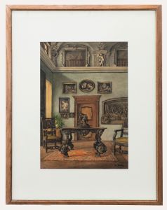 Gijsbert Bland Hooijer - 1925 Watercolour, The Marble Hall