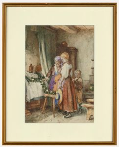 G. G.  - 19th Century Watercolour, Mourning