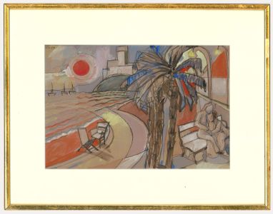 Charles Lee - 20th Century Watercolour, Love at the Riviera
