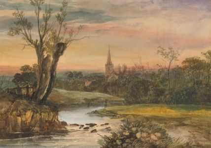 Edward Evans  - 1871 Watercolour, View in Cheshire