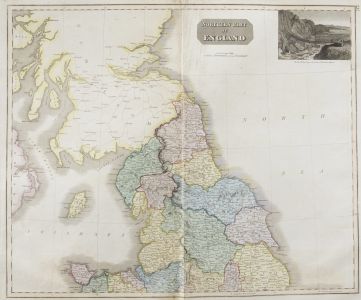 John Thomson (1777-1840) - 1830 Map Engraving, Northern Part of England & Wales