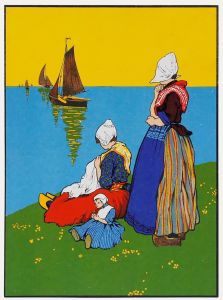 Henri Cassiers (1858-1944) - Early 20th Century Lithograph, Watching the Boats