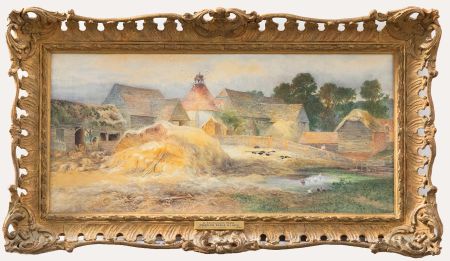 Charles Earle (1832-1893) - 1873 Watercolour, A Southdown Farm