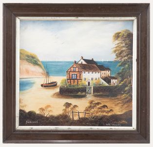 R. Neale - Folk Art 1919 Oil, Beached