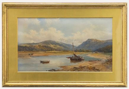 Nathaniel Everett Green (1823-1899) - Framed Watercolour, Estuary Landscape