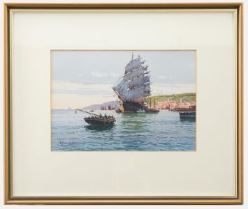 Wilfred Knox (1884-1966) - Framed 1946 Watercolour, Leaving the Harbour
