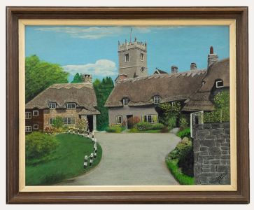 Sidonie - Framed 20th Century Oil, Godshill, Isle of Wight