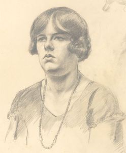 Ernest Proctor (1886-1935) - Graphite Drawing, Women with Beaded Necklace