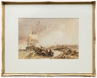 Attrib. Alfred Gomersal Vickers (1810-1837) - Watercolour, Off the Norfolk Coast