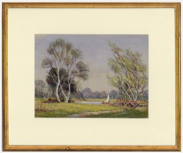 Attrib. Snow Gibbs (1882-1970) - Framed Watercolour, Little Red Boat