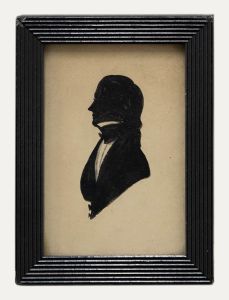 Mid 19th Century Gouache - Silhouette of a Gentleman