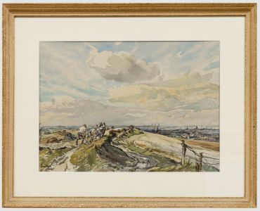 Arthur Royce Bradbury ARWA (1892-1977) - Framed Watercolour, Farming City Hills