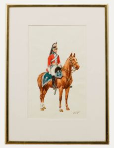 Reginald Augustus Wymer (1849-1935) - Watercolour, Cavalry Soldier