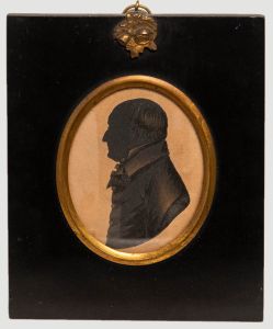 Miniature 19th Century India Ink - Silhouette of Mr C. Edgar