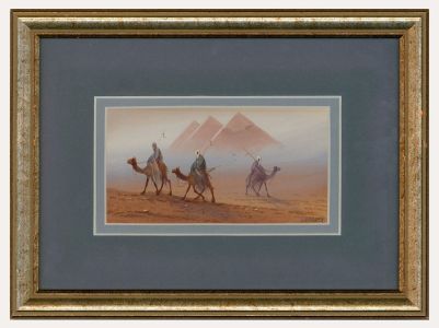 Douglas Houzen Pinder (1886-1949) - Framed Watercolour, Great Pyramid of Giza