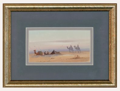 Douglas Houzen Pinder (1886-1949) - Framed Watercolour, A Rest in the Desert