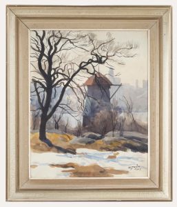 Eric Vasstrom (1887-1958) - 1947 Watercolour, Helsinki in Winter