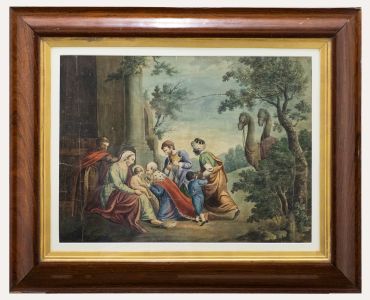 Fine Framed 18th Century Watercolour - Adoration of the Magi