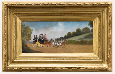 Attrib. Philip H. Rideout (1850-1920) - 1909 Gouache, Summer Coach Ride