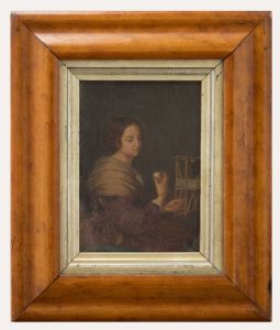 Fine 19th Century Watercolour - Lady at the Loom