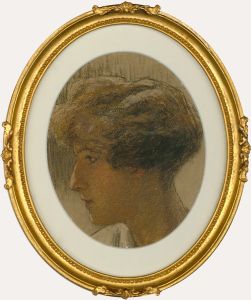 Early 20th Century Pastel - Lady in Profile