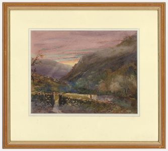 Michael Crawley - 20th Century Watercolour, First Light at Dovedale