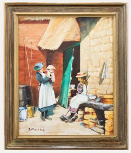 D. Golding - Framed Contemporary Oil, Mother & Children