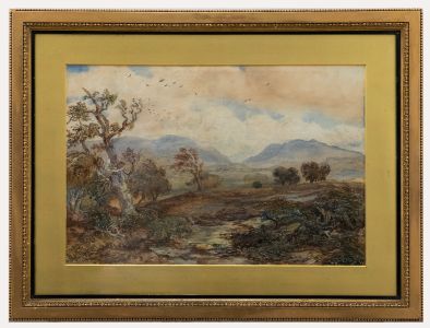 David Cox Jr ARWS (1809-1885) - Framed 1870 Watercolour, Snowdon from Plas Coch