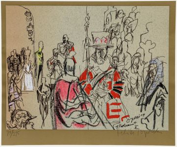 Feliks Topolski (1907-1989) - 20th Century Lithograph, Opening of Parliament I