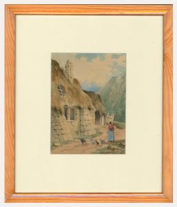 William Collingwood (1819-1903) - Framed Watercolour, Feeding the Chickens