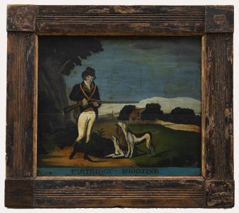 Folk Art Early 20th Century Oil - Partridge Shooting